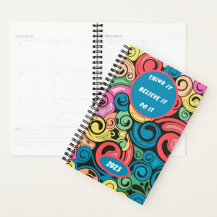 Editable, Undated Planner, Colorful Art, 2023 Planner