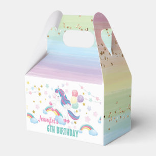 Editable Unicorn Birthday Party Personalised Text Favor Box