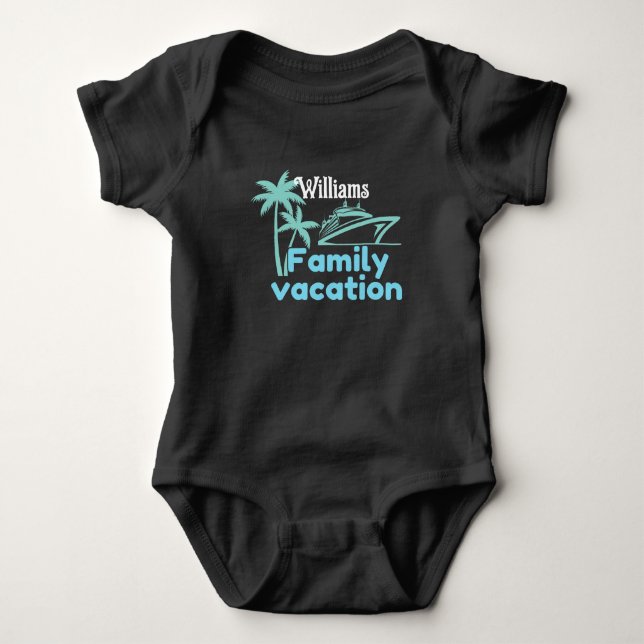 Editable Vacation Cruise Baby Bodysuit (Front)