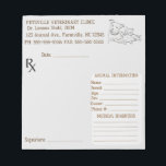 Editable Veterinary Dog and Cat Prescription  Notepad<br><div class="desc">This editable veterinary prescription notepad features an illustration of a dog and cat at the top right hand corner. Below it, are the details of the animal and owner along with a medical diagnosis. At the top left are the details of the clinic and veterinarian and below that is a...</div>