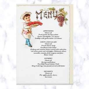 Editable Vintage Chef With a Lobster