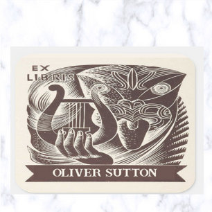 Editable Vintage Mask and Harp Square Sticker