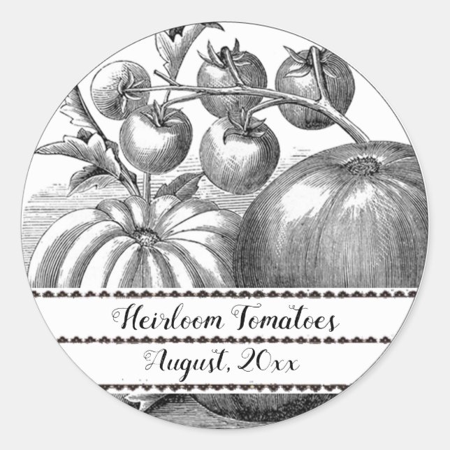 Editable Vintage Tomato Seeds Labels (Front)