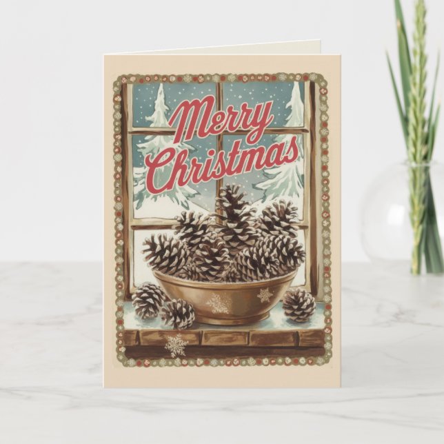 EDITABLE Vintage Xmas Christmas Card (Front)