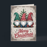 EDITABLE Vintage Xmas Christmas Card<br><div class="desc">Custom vintage style Christmas card featuring three festive Christmas gnomes with "Merry Christmas" in script typography! Personalize it and send it as an instant download to your friends and family. The interior is fully editable, so you can edit the greetings, and sign it with your family name, the year, and...</div>