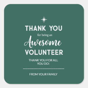 Editable Volunteer Appreciation Sticker   green