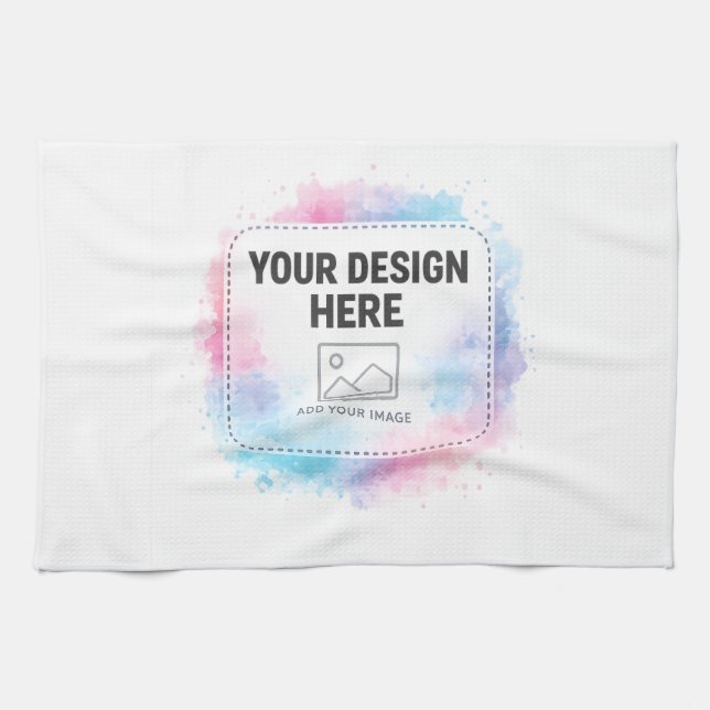 Editable Watercolor Design Template – Your Design Kitchen Towel (Horizontal)