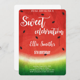 Editable Watermelon Birthday Invitation