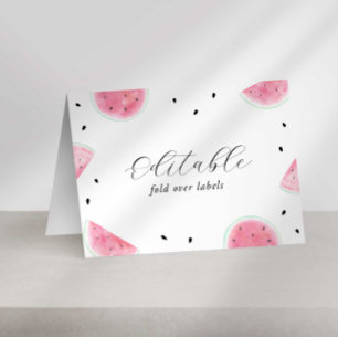 Editable Watermelon Fold Over Labels