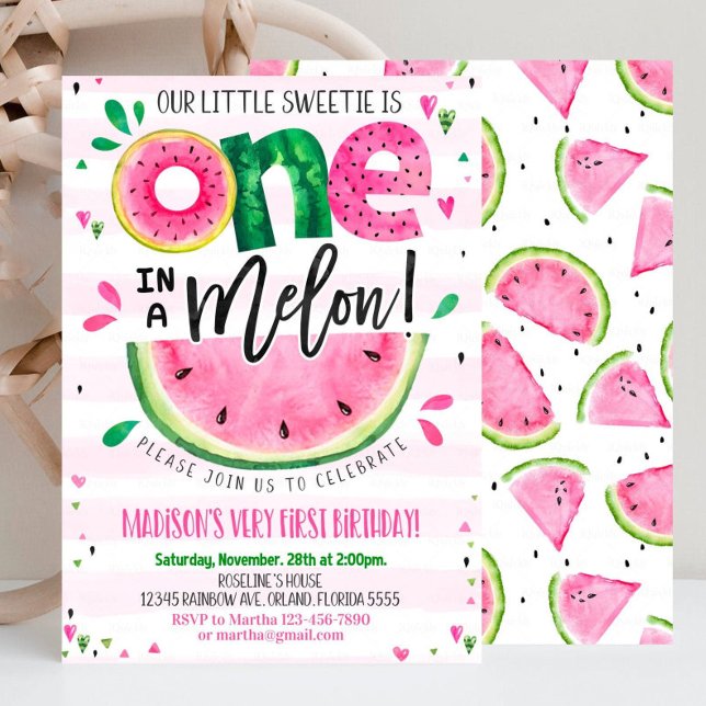 Editable Watermelon Invitation Birthday Invitation (Creator Uploaded)