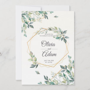 Editable Wedding Invitation Set   Front & Back