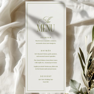 Editable Wedding Menu Template, Olive Green Modern
