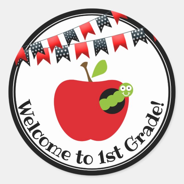 Editable Welcome School Classroom Classic Round Sticker (Front)