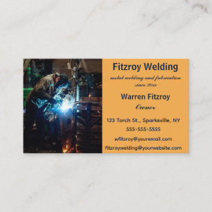 Editable Welding and Metal Fabrication Business Card