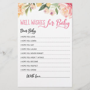 Editable Well Wishes for Baby Shower Party