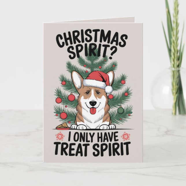 EDITABLE Welsh Corgi Funny Dog Christmas Card (Front)