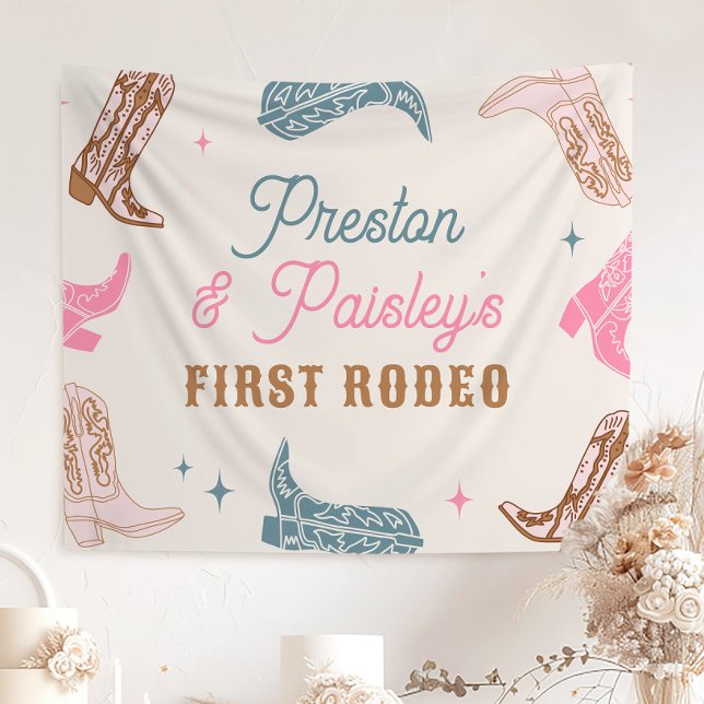 Editable Western Party Banner Tapestry (Creator Uploaded)
