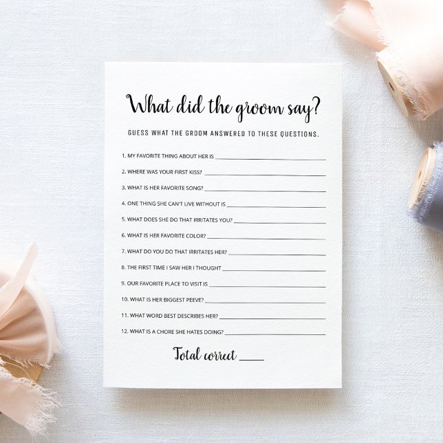 Editable What Did the Groom Say Bridal Shower Card (Creator Uploaded)
