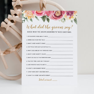 Editable What Did the Groom Say Bridal Shower Card
