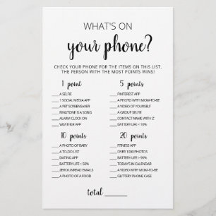Editable What's on your phone Baby Shower Game