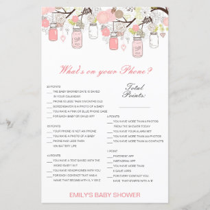 Editable What's on your Phone Baby Shower Game