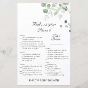 Editable What's on your Phone Baby Shower Game