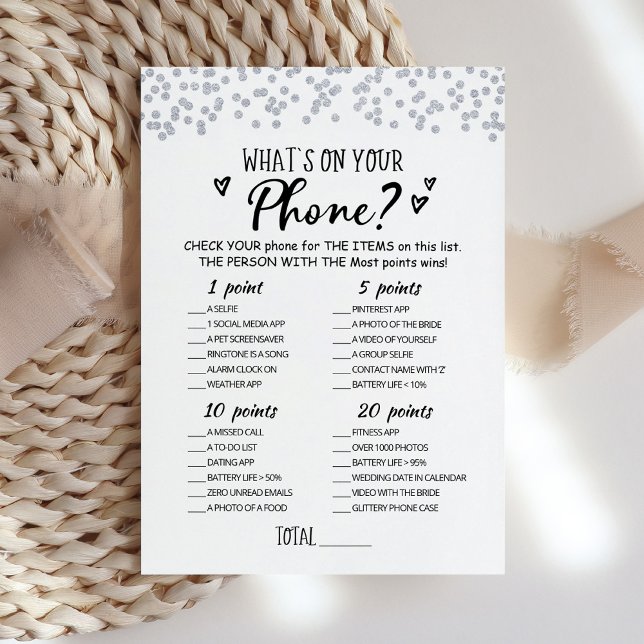 Editable What's on your phone Bridal Shower Card (Creator Uploaded)