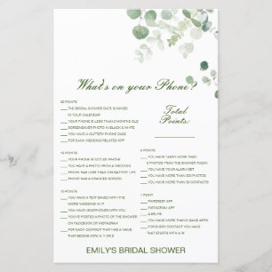 Editable What's on your Phone Bridal Shower Game