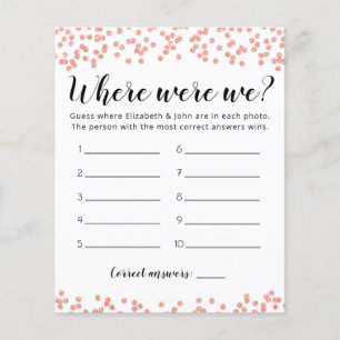 Editable Where Were We Bridal Shower game
