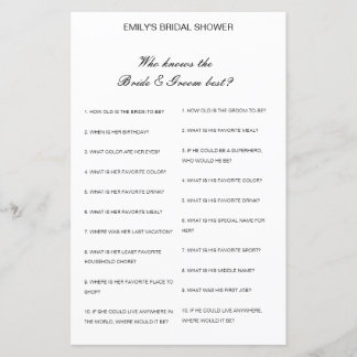 Editable Who Knows Bride and Groom Best Card