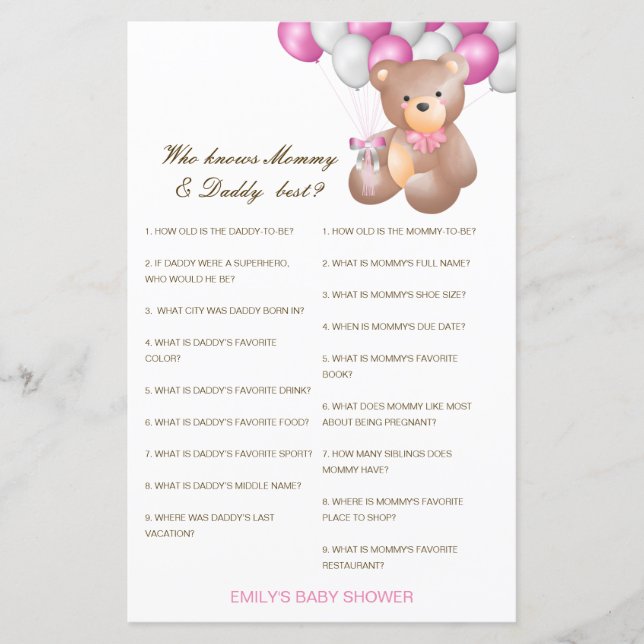 Editable Who Knows Mommy and Daddy Best (Front)