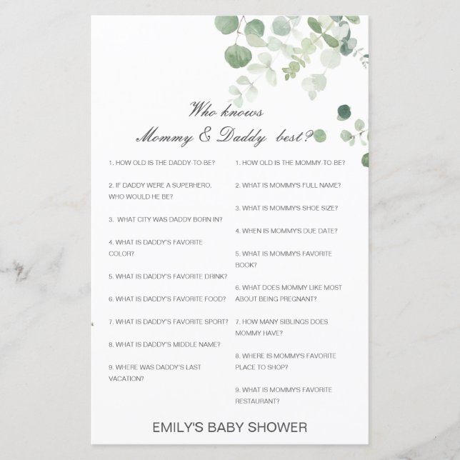 Editable Who Knows Mommy and Daddy Best (Front)