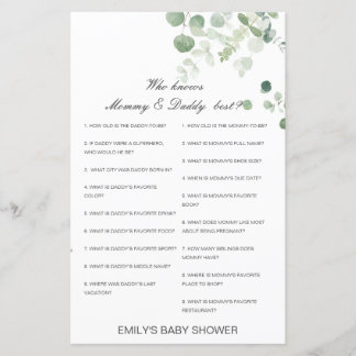 Editable Who Knows Mommy and Daddy Best