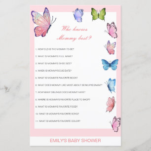 Editable Who Knows Mommy Best Baby Shower Game