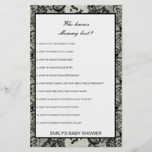 Editable Who Knows Mommy Best Baby Shower Game