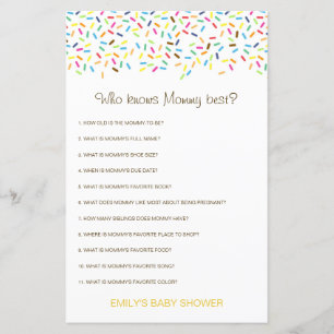 Editable Who Knows Mommy Best Baby Shower Game