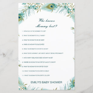 Editable Who Knows Mommy Best Baby Shower Game