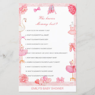 Editable Who Knows Mommy Best Baby Shower Game