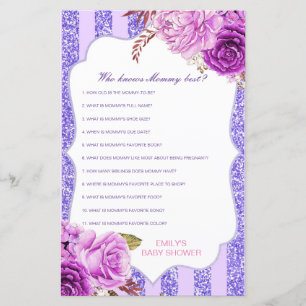 Editable Who Knows Mommy Best Baby Shower Game