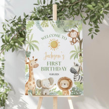 ÉDITABLE Wild One Birthday Affiche de bienvenue, S