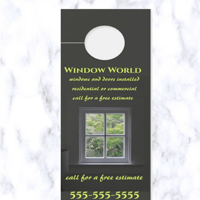 Editable Windows and Doors  Door Hanger (What a great way to advertise your window business!)