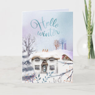 EDITABLE Winter Nights Vintage Christmas Card