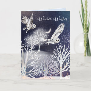 EDITABLE Winter Nights Vintage Christmas Card