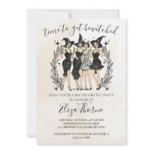 Editable Witch Party Invitation – Halloween Girls 