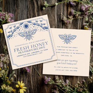 Editable Witchy Tarot Beekeeper Honeybee  Square Business Card