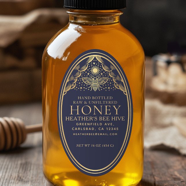 Editable Witchy Tarot Honey Jar Honeybee Label (Creator Uploaded)