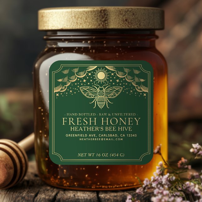 Editable Witchy Tarot Honey Jar Honeybee Label (Creator Uploaded)