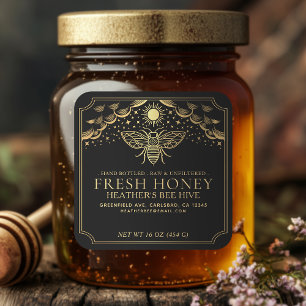 Editable Witchy Tarot Honey Jar Honeybee Label