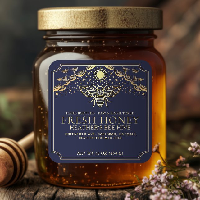 Editable Witchy Tarot Honey Jar Honeybee Label (Creator Uploaded)