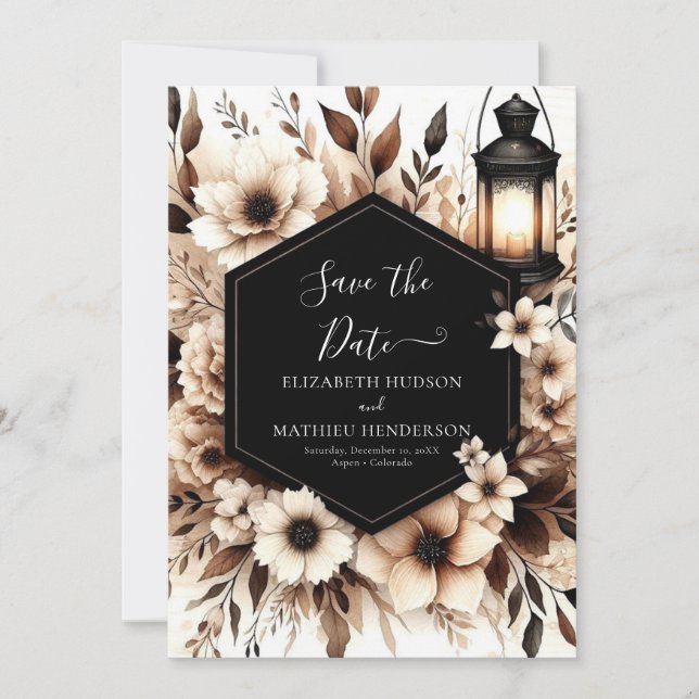 Editable Wood Rustic Wedding Save The Date (Front)